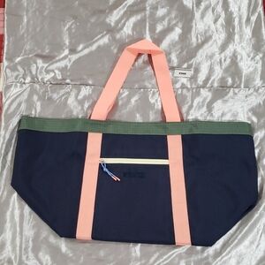 Pink and Navy Tote Bag
